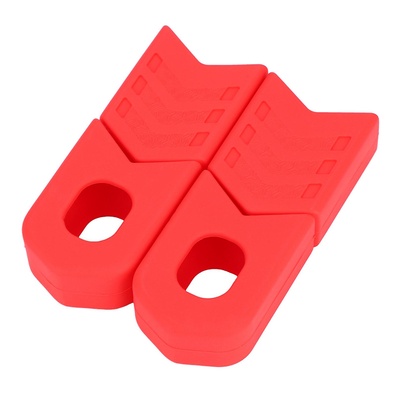 1 Piar Silicone Bicycle Crank Protection Sleeve Arm Protector Bike Accessory (red)