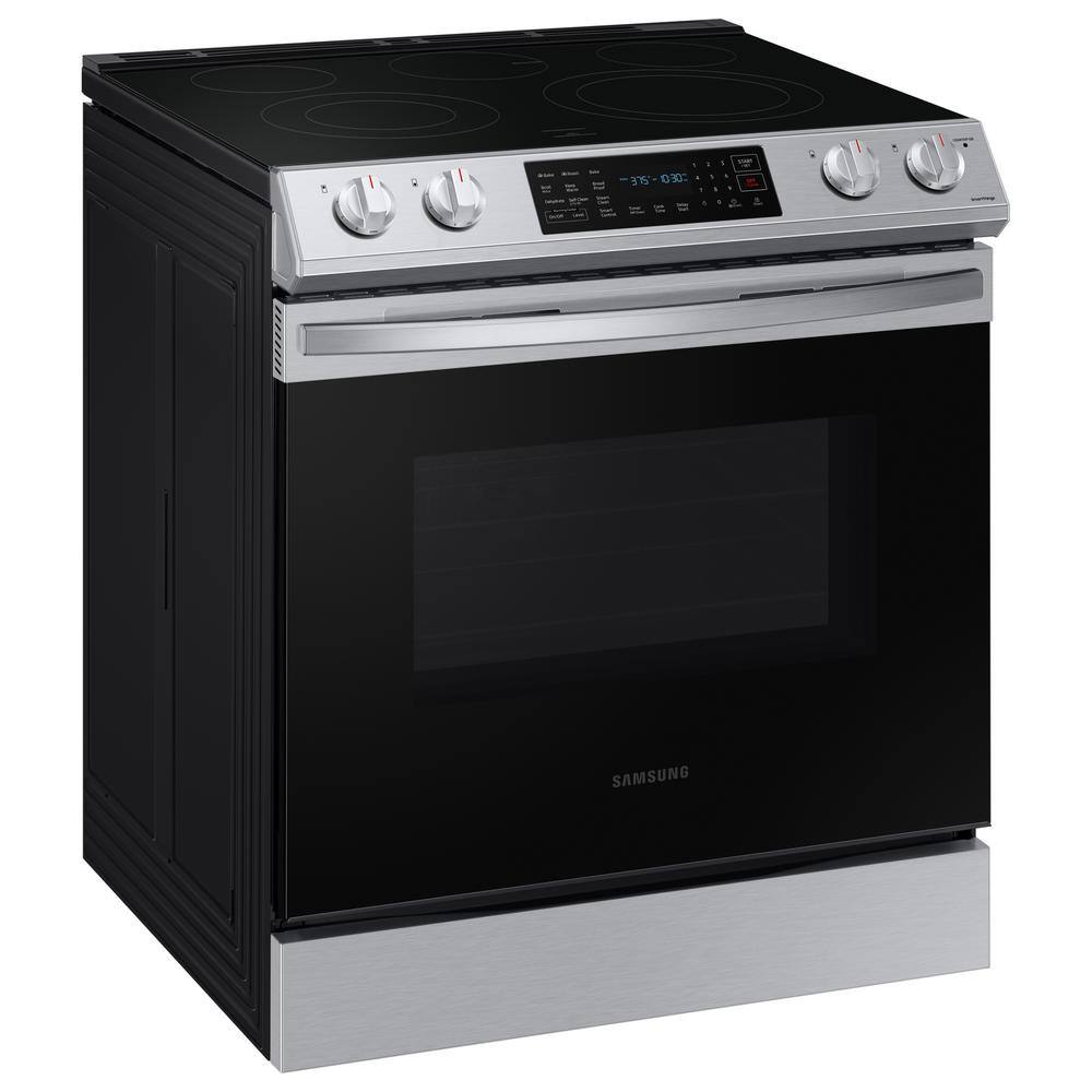  30 in. 6.3 cu. ft. Slide-In Electric Convection Range Oven in Fingerprint Resistant Stainless Steel NE63T8311SS