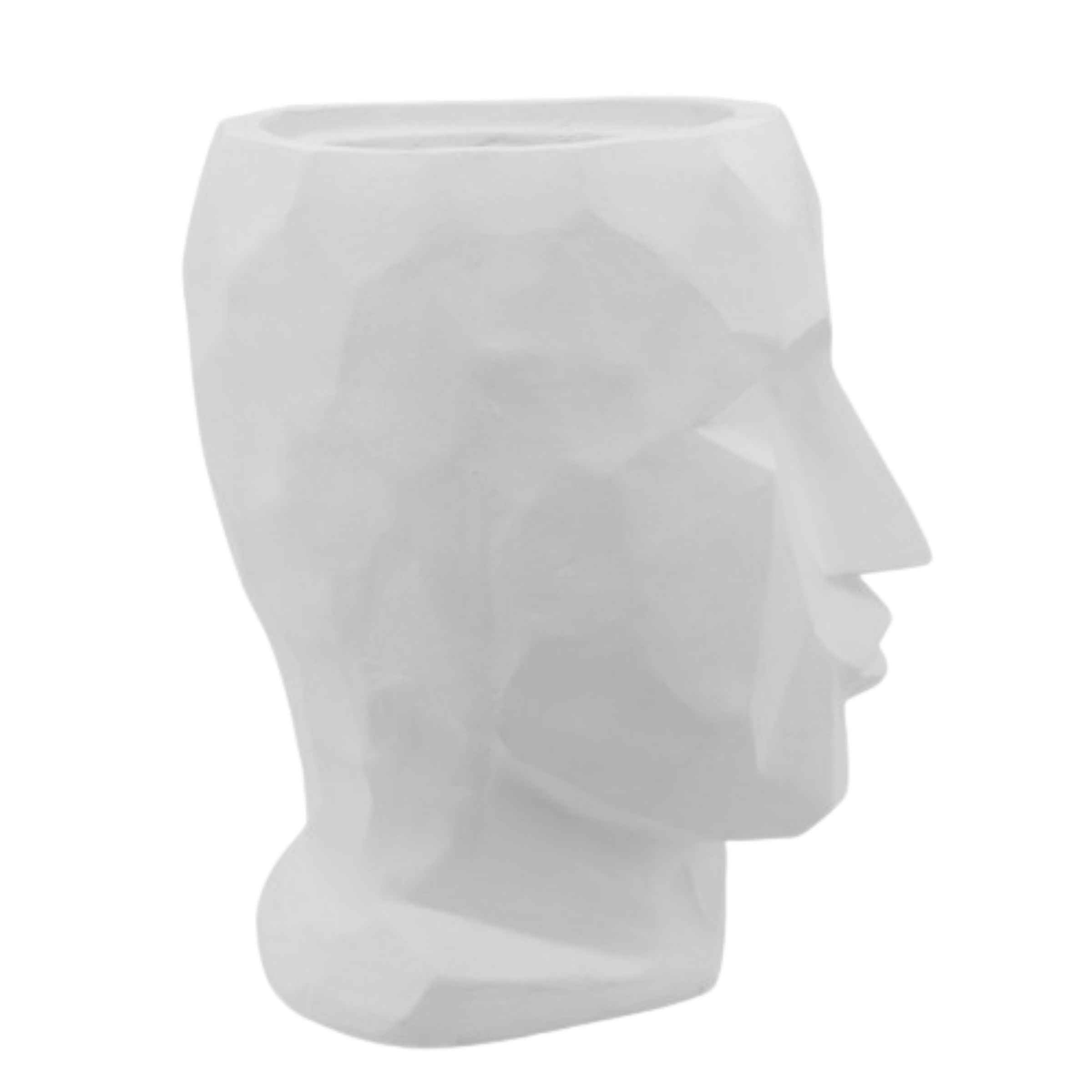 Face Resin Planter 43Cm - White 16174-02