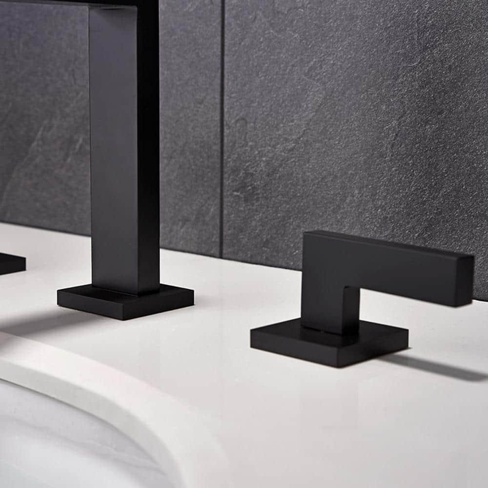 IHOMEadore 8 in Widespread 2Handle HighArc Bathroom Faucet in Matte Black