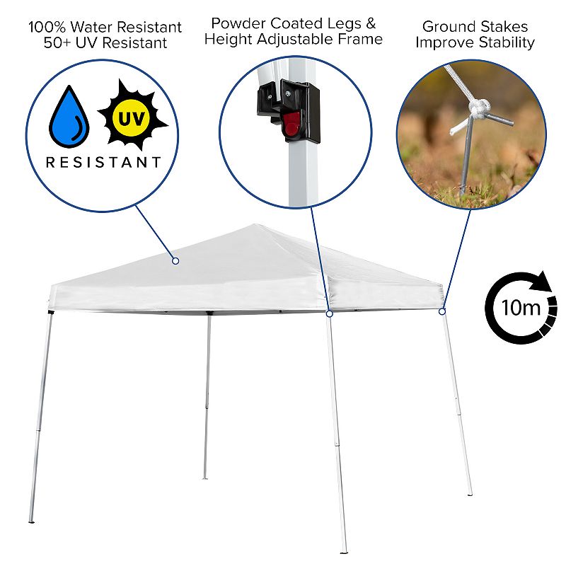 Emma and Oliver Outdoor Event/Tailgate Tent Set with Pop Up Event Canopy and Wheeled Case and Bi-Fold Table with Carrying Handle