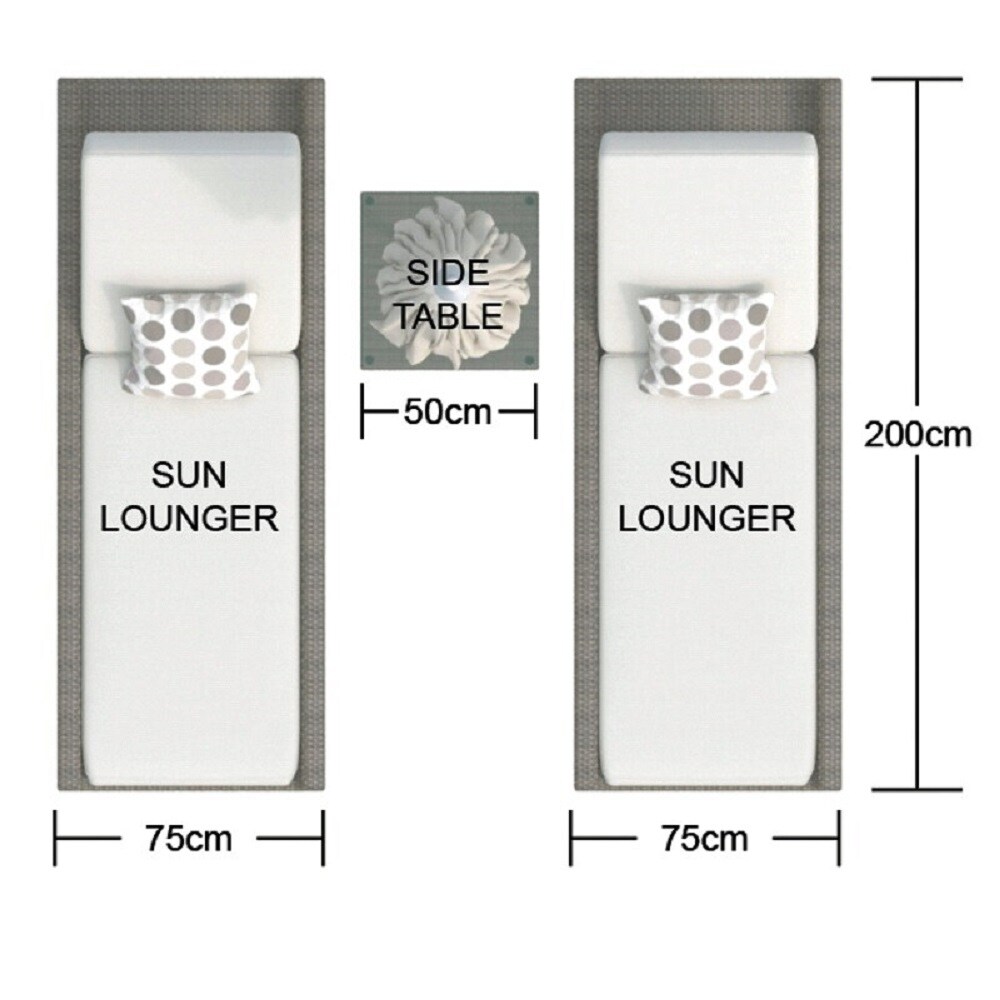 Moda Furnishings 3 piece Patio Wicker Adjustable Chaise Lounge Set Sunbed Daybed(Including the rain cover)