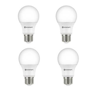 EcoSmart 75-Watt Equivalent A19 Dimmable LED Light Bulb Daylight (4-Pack) 11A19075WESD003