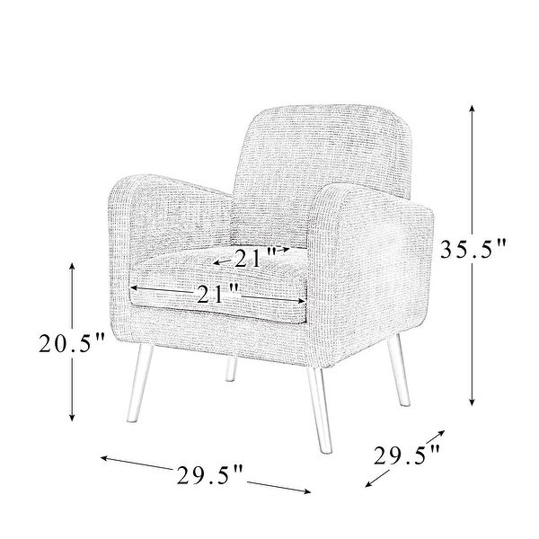 Aeetes Modern Upholstered Armchair with Solid Wood Legs by HULALA HOME