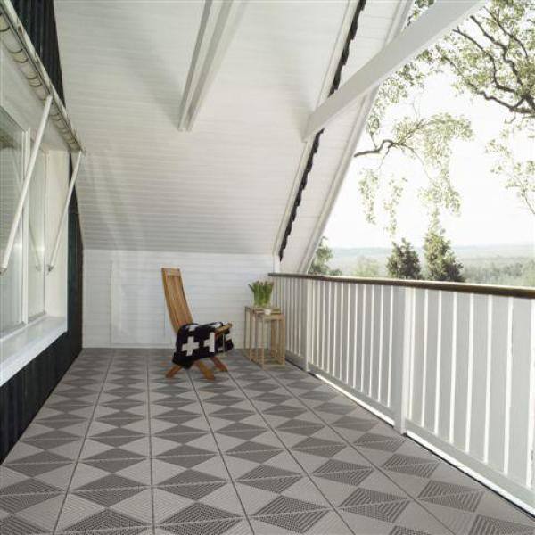 Bergo Unique 14.9 in. x 14.9 in. Gray Polypropylene Garage Floor Tile (54 sq. ft.  case) UITILEGY