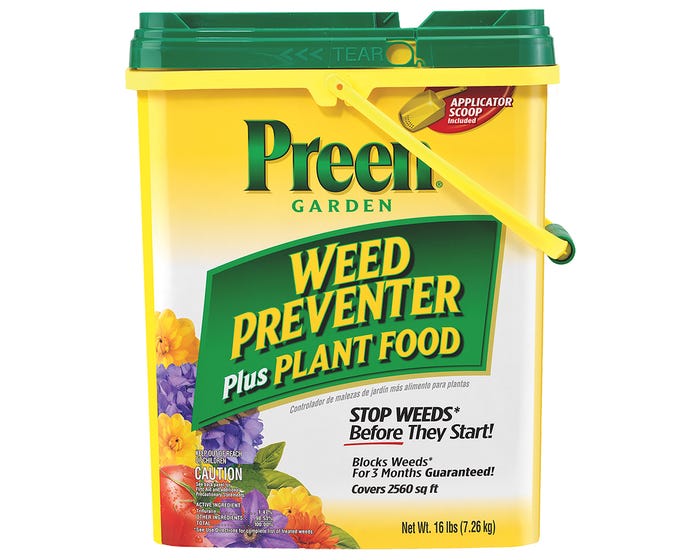 Preen Garden Weed Preventer + Plant Food， 16lb - 2163906