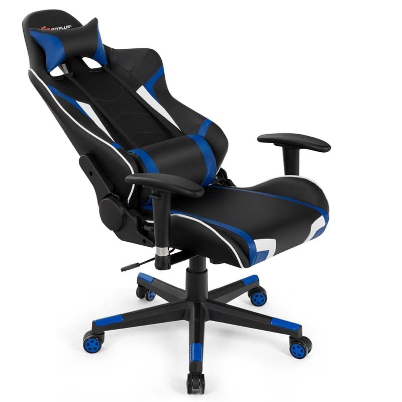 Ergonomic Swivel Massage Gaming Chair Recliner, E-Sport Gamer Racing Chair, Computer Office Chair with Headrest & Lumbar Support