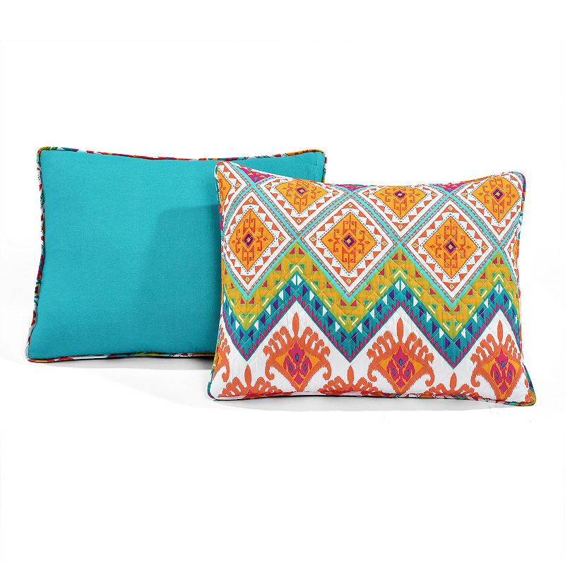 Lush Decor Boho Chevron Reversible Cotton Quilt Set with Shams