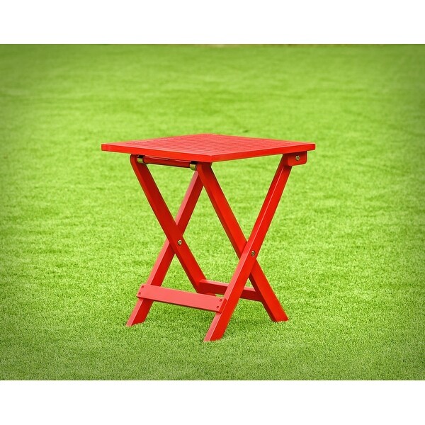 Leigh Country Folding Adirondack Wood Side Table Red