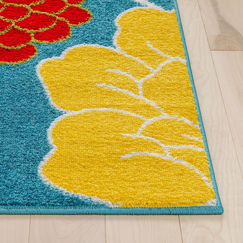 Well Woven StarBright Daisy Flowers Kid's Area Rug