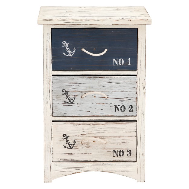 Wood 3 Drawer Chest White Olivia amp May