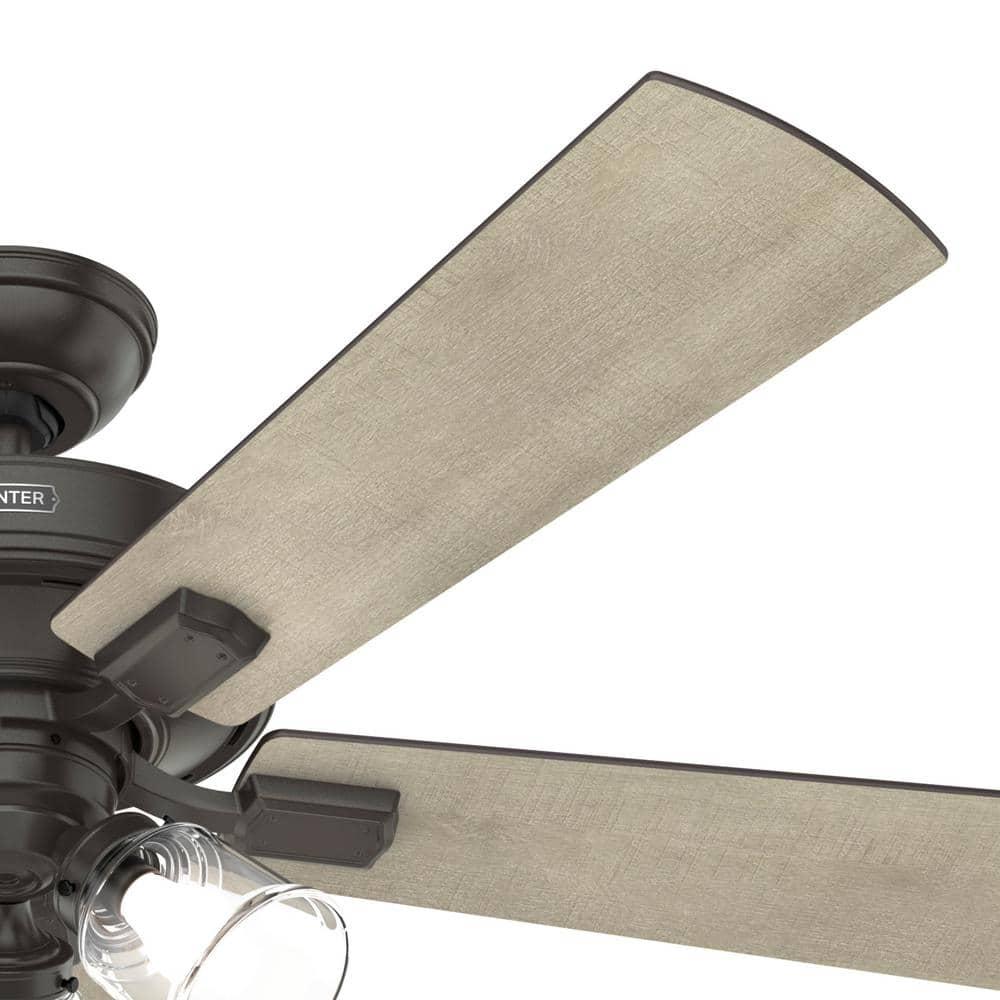 Hunter Crestfield 52 in Indoor Noble Bronze Ceiling Fan with Light Kit and Remote