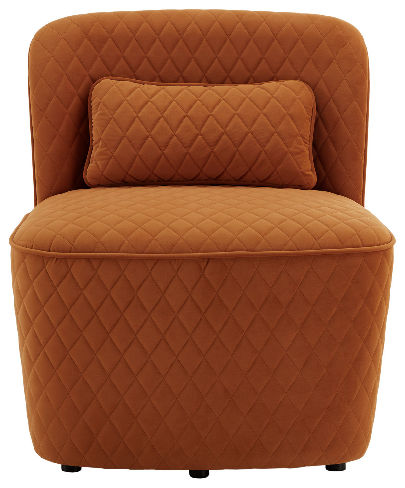 Stevenson Orange Fabric Chair and Ottoman   Contemporary   Armchairs And Accent Chairs   by Inspire Q  Houzz