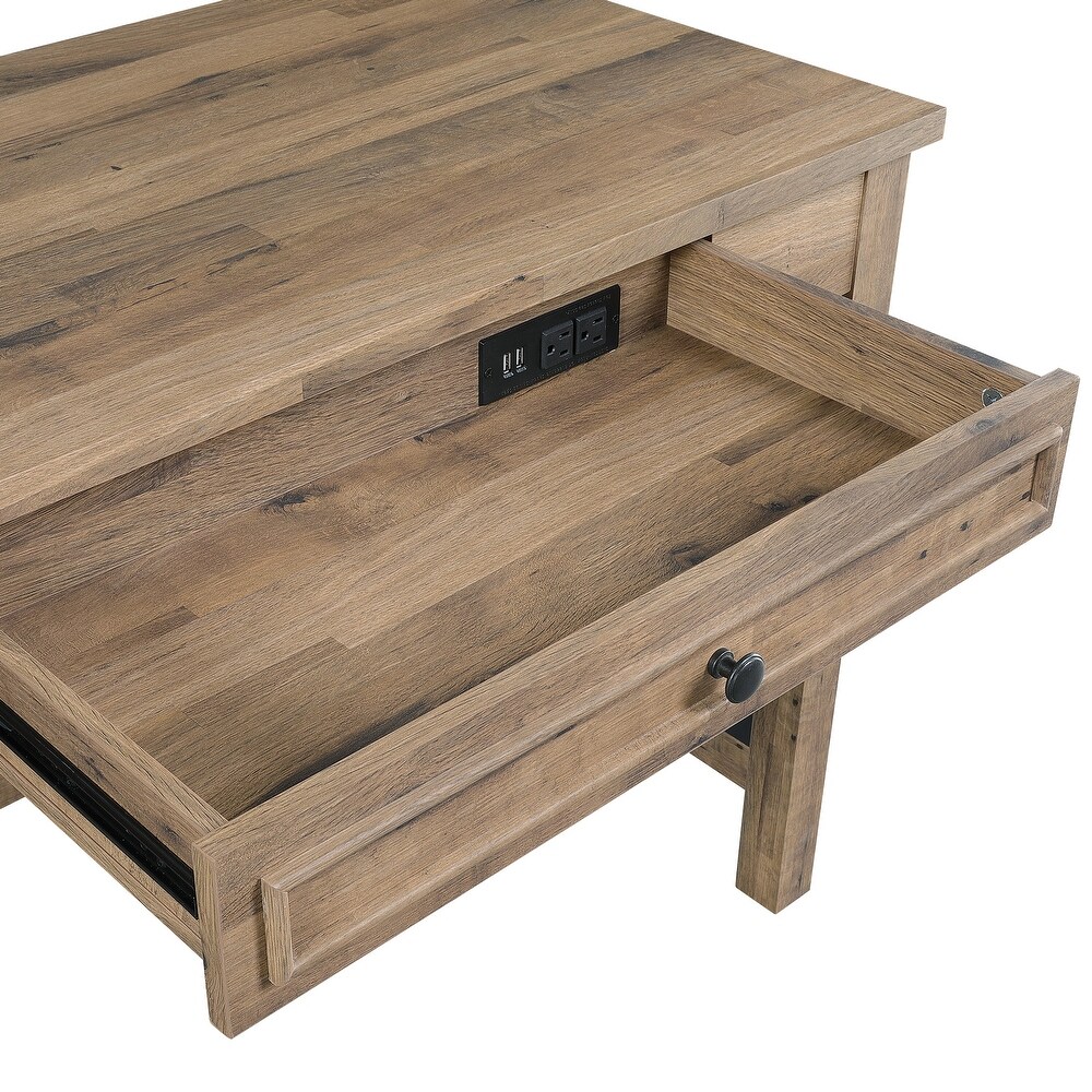 Quinton Writing Desk with Drawer in Salvage Oak