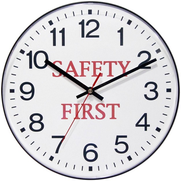 Safety First Wall Clock Black Infinity Instruments