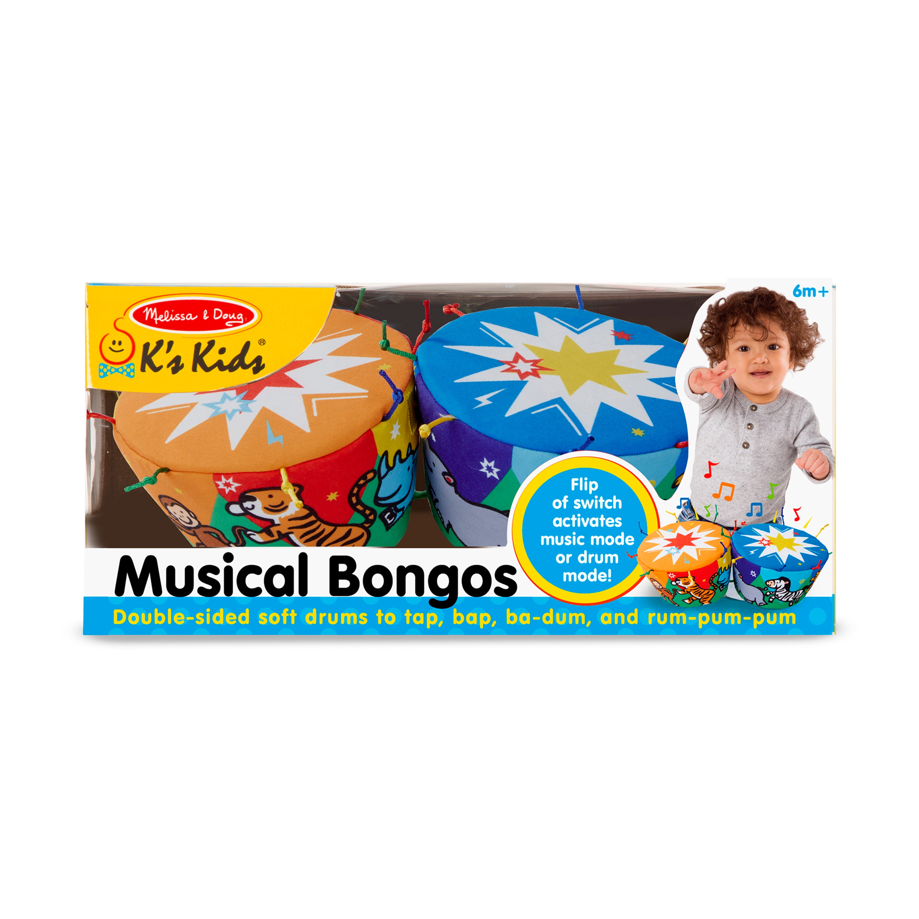 Melissa and Doug K's Kids Bongo Drums Soft Musical Instrument