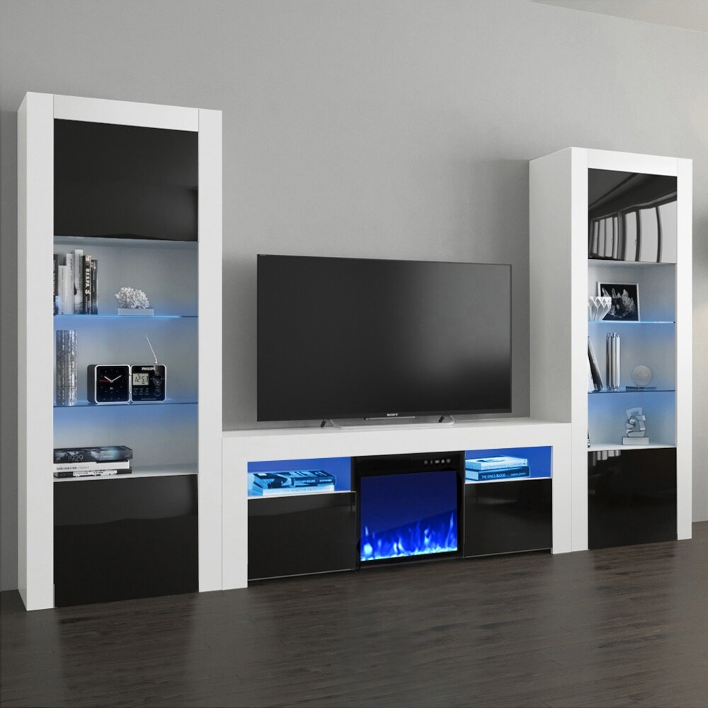 Milano Modern Electric Fireplace / Entertainment Center Wall Unit