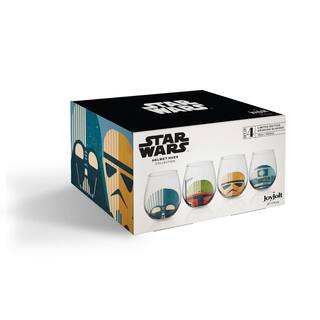 JoyJolt Star Wars Helmet Hues 19 oz. Stemless Drinking Glasses (Set of 4) JSW10828