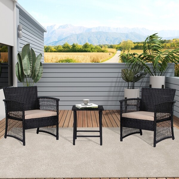 Heritage Outdoor 3piece Wicker Bistro Patio Set