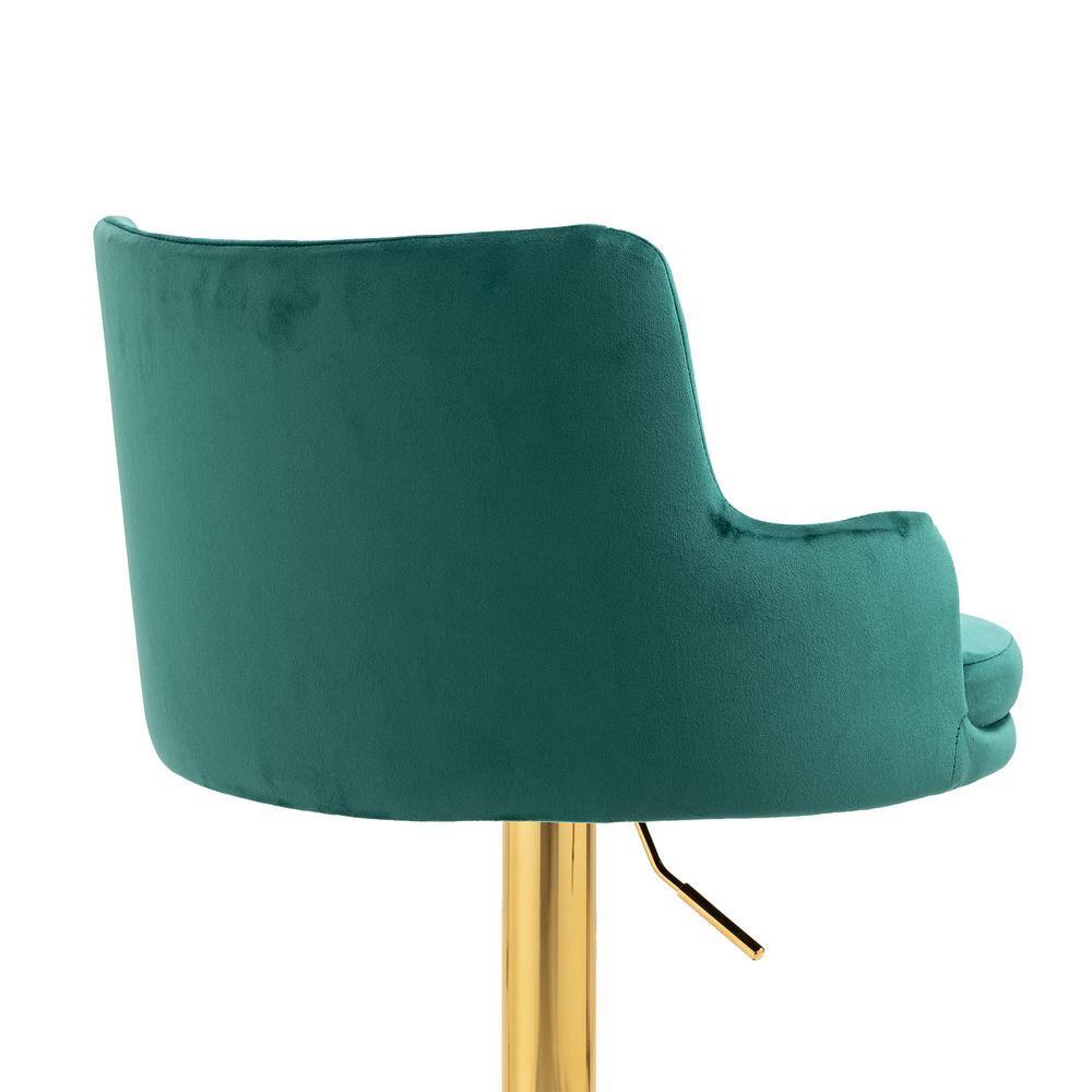 ZIRUWU 42.13 in.Emerald Metal Bar Stool with Back and Footrest Counter Height Bar Chairs ZZQ-JBY721A18