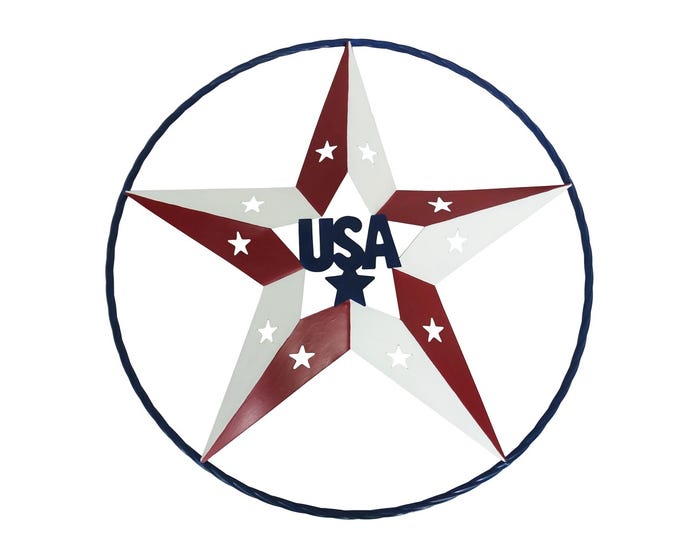 Alpine Patriotic Metal USA Star Wall Decor  - SCC570HH-L