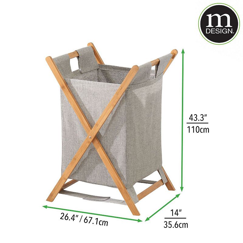 mDesign Laundry Hamper， Portable/Collapsible Fabric Bag