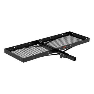 CURT 500 lb. Capacity 60 in. x 20 in. Black Steel Tray Cargo Carrier (Folding 2 in. Shank) 18109