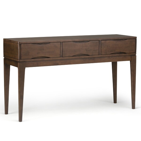 WYNDENHALL Pearson SOLID HARDWOOD 54 inch Wide Mid Century Modern Console Sofa Table - 54 W x 16 D x 31 H