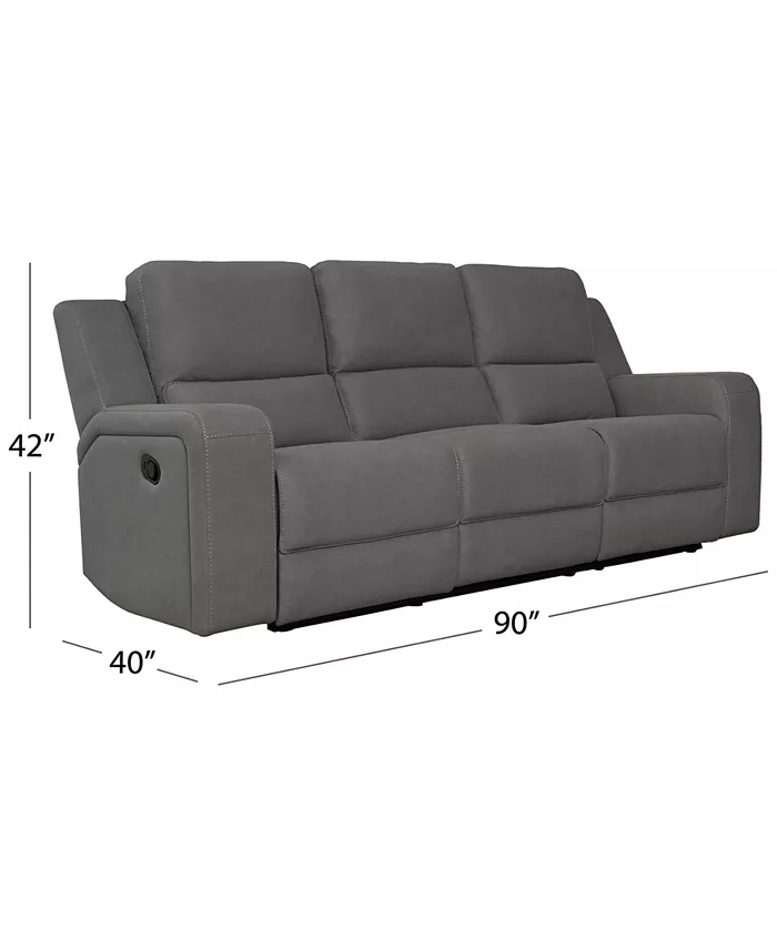 Abbyson Living Maggie 90 Fabric with Console Manual Reclining Sofa