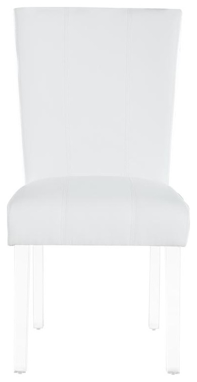 Curved Flare Back Parson Chair   Set Of 2  White   Contemporary   Dining Chairs   by VirVentures  Houzz