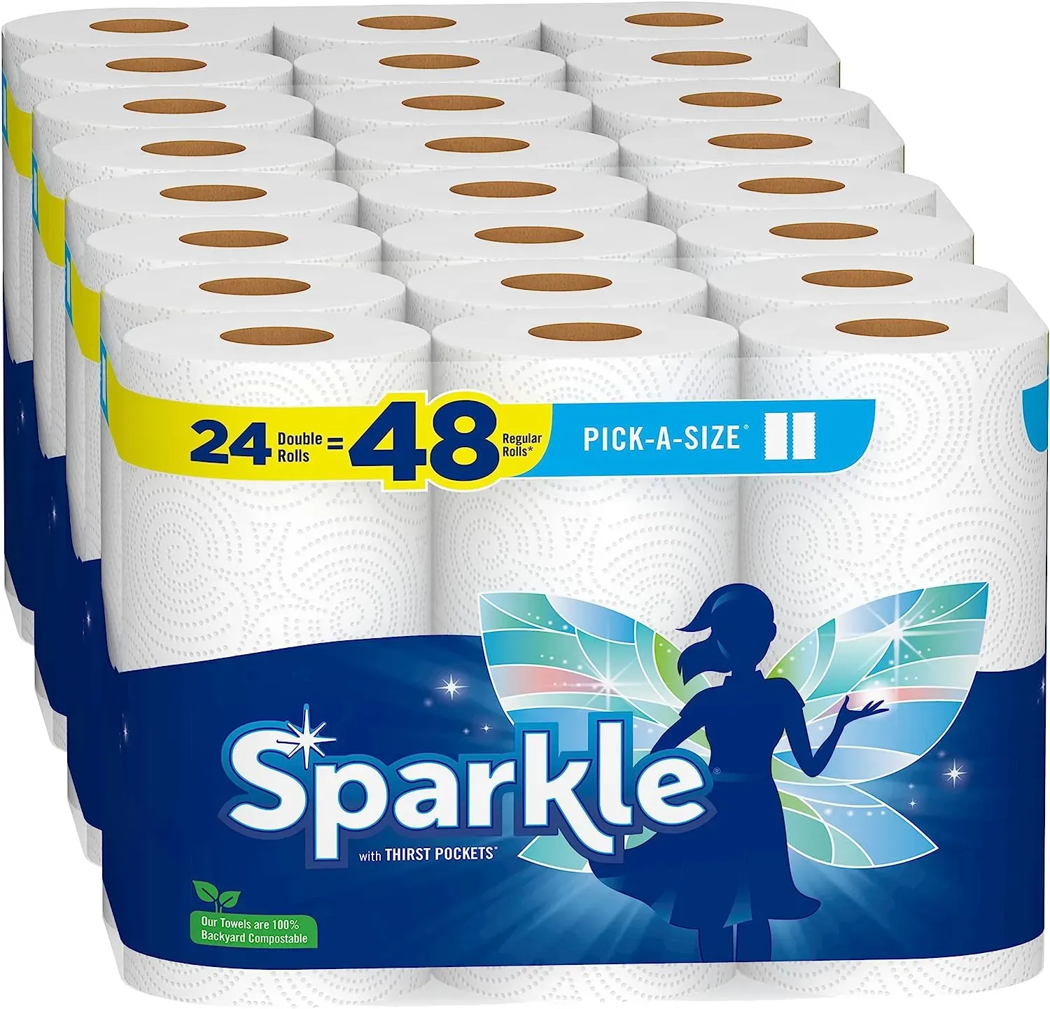 Pick-A-Size® Paper Towels, 24 Double Rolls = 48 Regular Rolls