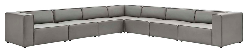 Mingle Vegan Leather 7 Piece Sectional Sofa   Transitional   Sectional Sofas   by Modway  Houzz