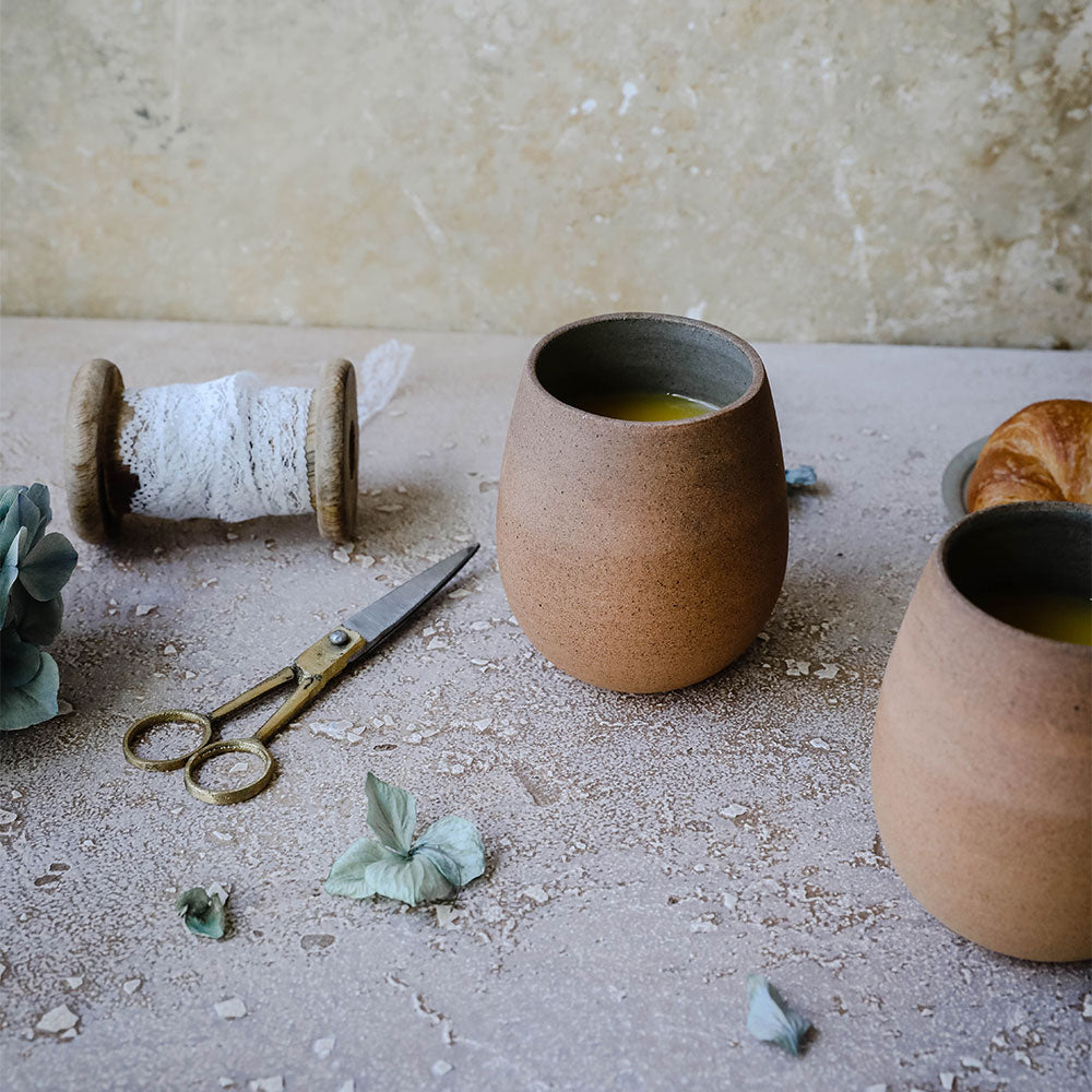 Round Ceramic Terracotta Cup