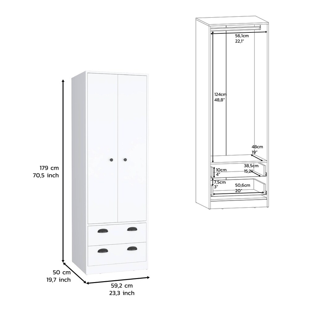 DEPOT E SHOP Bonaire Armoire with 2 Door Cabinets and 2 Drawers