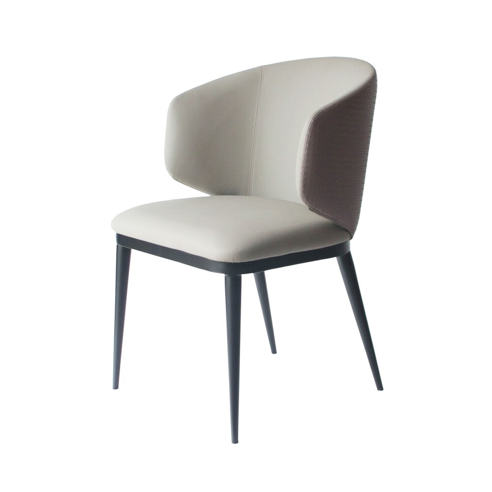 Modrest Caplan Modern Beige Leatherette Dining Armchair