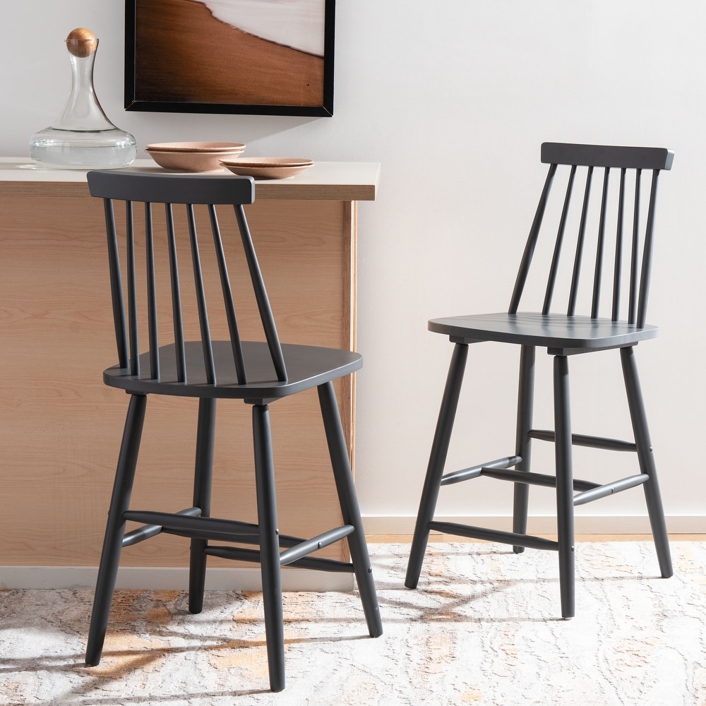 SAFAVIEH Beaufort 24 inch Spindle Farmhouse Counter Stool (Set of 2)   17.7\