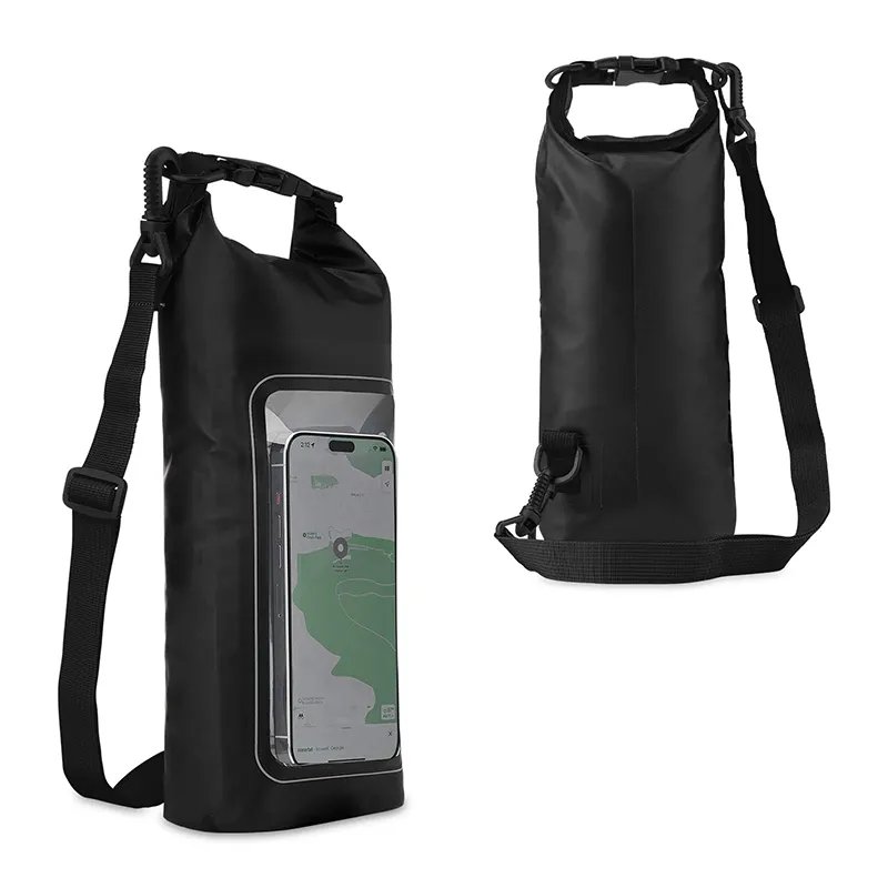 Manufactory Custom Dry Bag Compression Sack for Kayaking Fishing Phone Window Roll Top Waterproof with Transparent 2l Blackdog