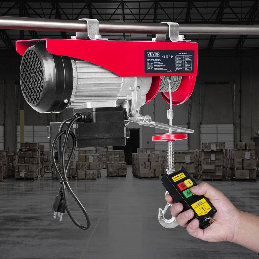 VEVOR 440 lbs. Electric Chain Hoist with Wireless Remote Control 480W 110V Electric Cable Hoist with 40 ft. Lifting Height DDG440LBS52FTRRNJV1