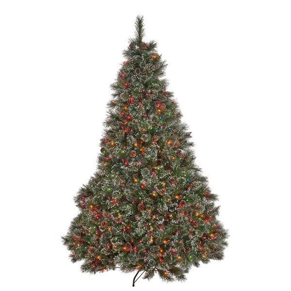 Snowy Pine and Mixed Needle 7foot Artificial Christmas Tree w/Pinecones by Christopher Knight Home