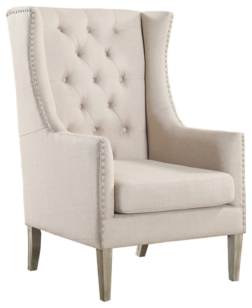 Executive Traditional Accent Arm Chair  Natural Finish   Farmhouse   Armchairs And Accent Chairs   by Furniture Import  ampExport Inc.  Houzz