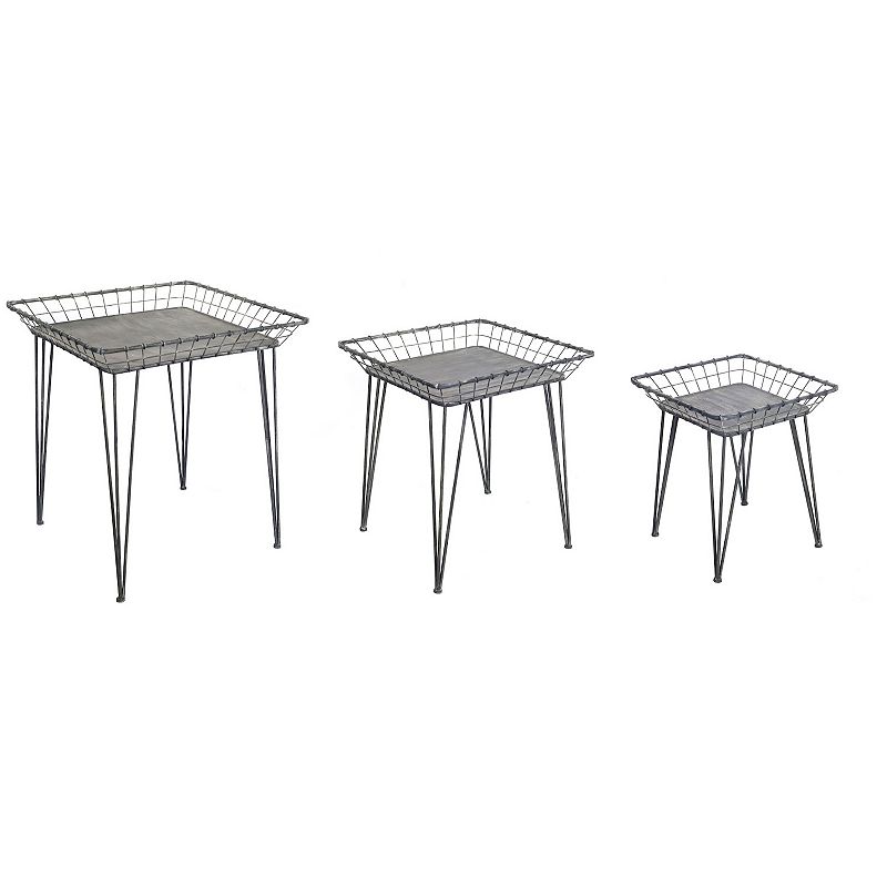 Set of 3 Decorative Metal Tray Tables 26