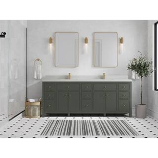 Willow Collections Sonoma 84 in. W x 22 in. D x 36 in. H Double Sink Bath Vanity in Pewter Green with 2 in. Carrara Quartz Top SON_PGN_CARQZ_84