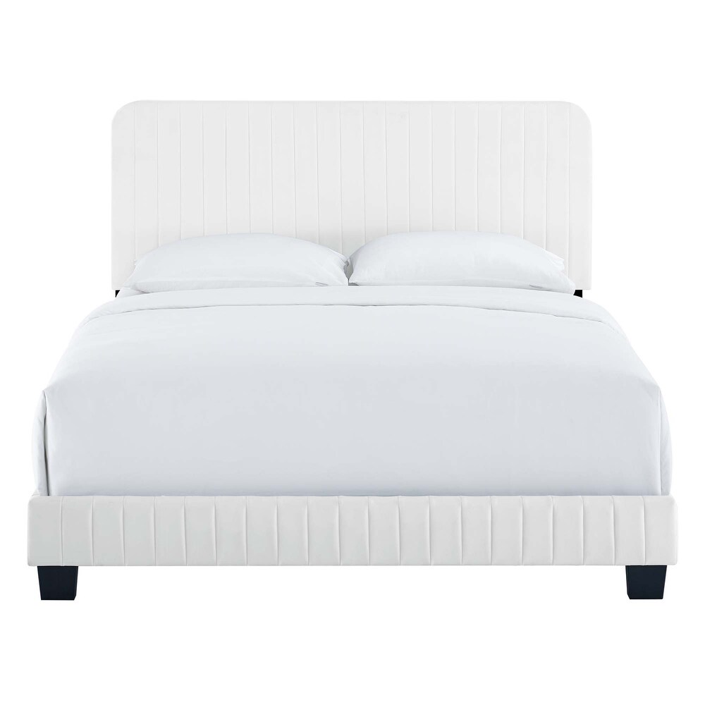 Celine Channel Tufted Performance Velvet Twin Platform Bed