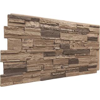 Ekena Millwork 48-58 in. x 24-34 in. Cascade Stacked Stone StoneWall Faux Stone Siding Panel PNU24X48CASR