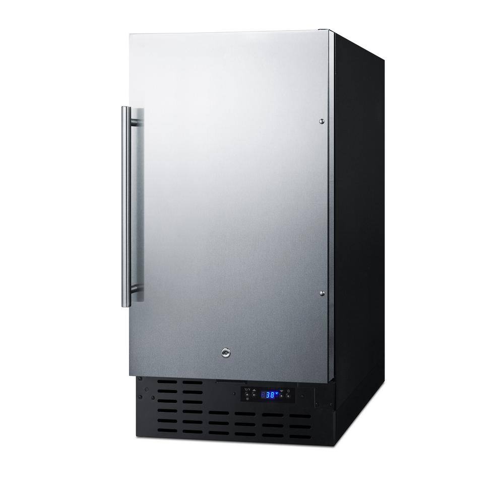 Summit Appliance 18 in. W 2.7 cu. ft. Freezerless Fridge in Stainless Steel Counter Depth FF1843BSSADA