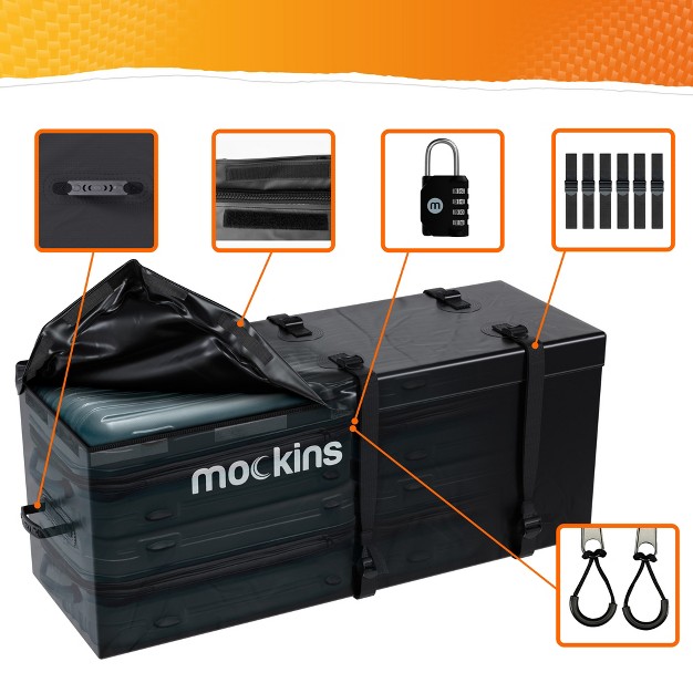 Mockins Hitch Mount Cargo Bag 58 quot lx24 quot hx20 quot w 16 Cu Black