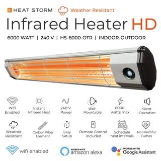 Heat Storm 6000-Watt  20000-BTUs - Infrared Quartz Wi-Fi Enabled Weather-Proof Silent 240-Volt Electric Heater with Motion Sensor HS-6000-OTR