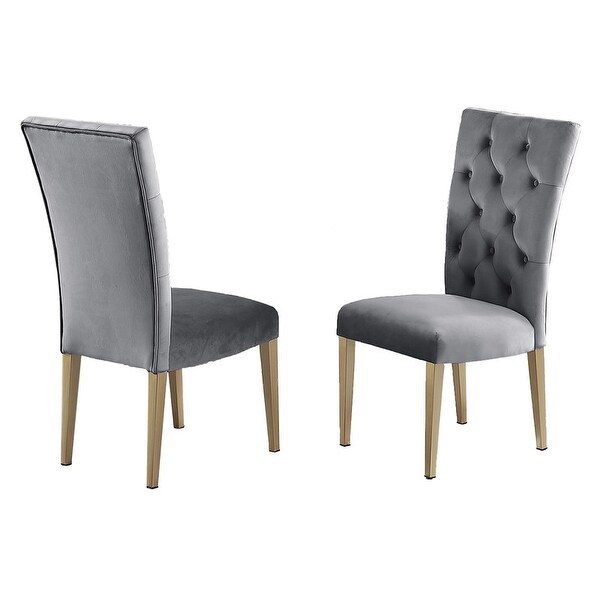 Best Master Furniture Evan Gold Velvet Dining Chairs (Set of 2)