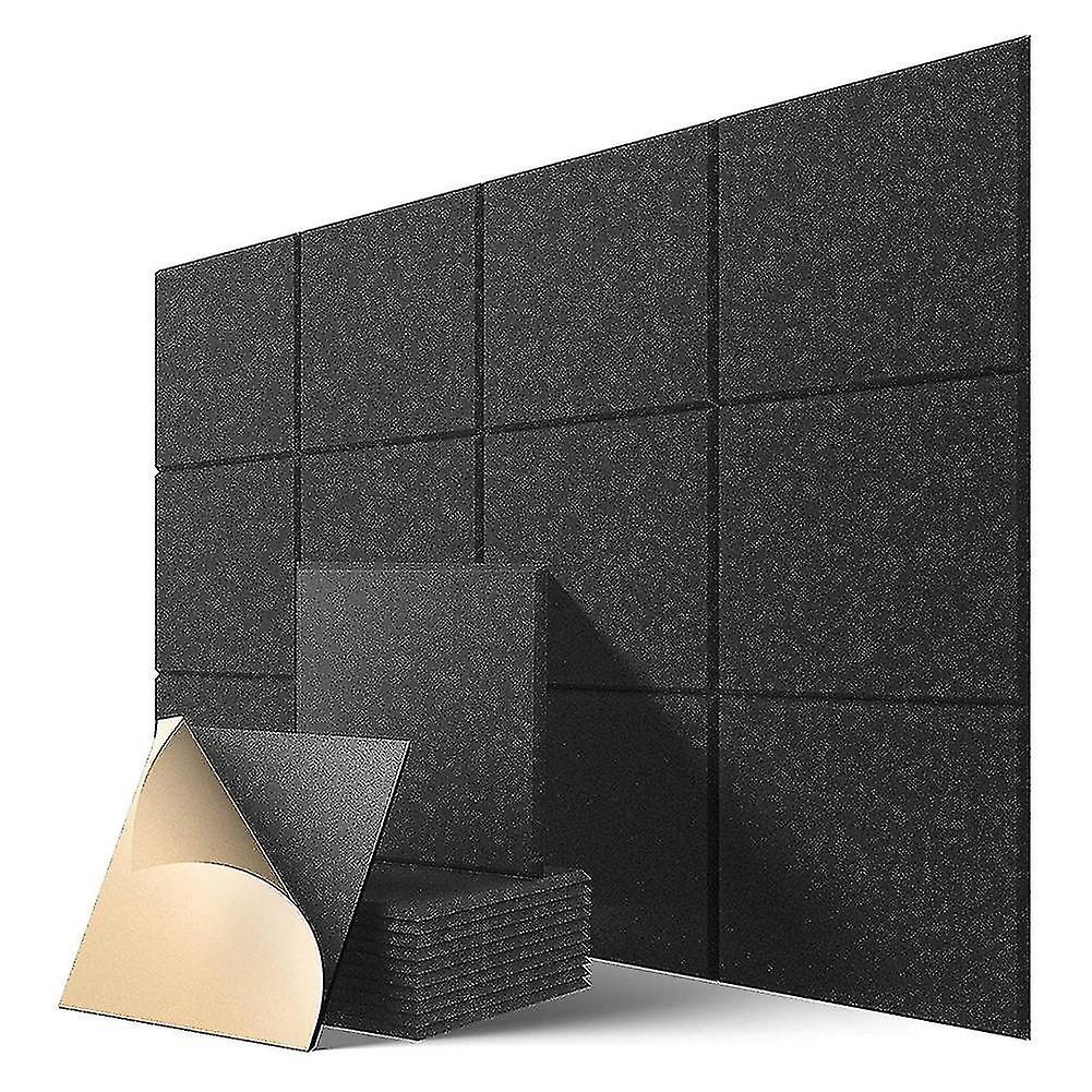 Self-adhesive Acoustic Panels 12 Pack，12 X 12 X 0.4 Inch Sound Padding，sound Absorbing Panel