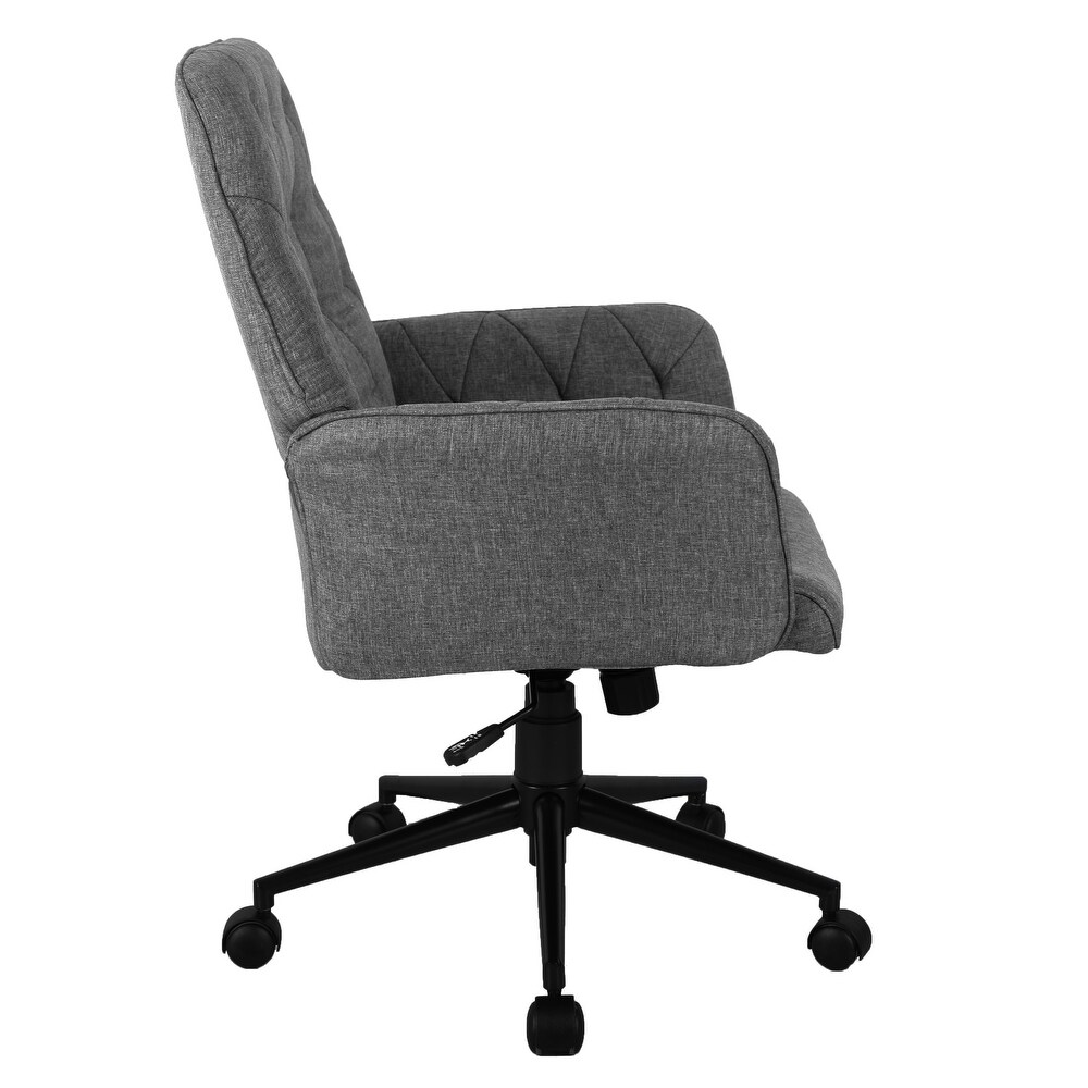 Tufted Accent Chair Swivel Adjustable Desk Chair for Office